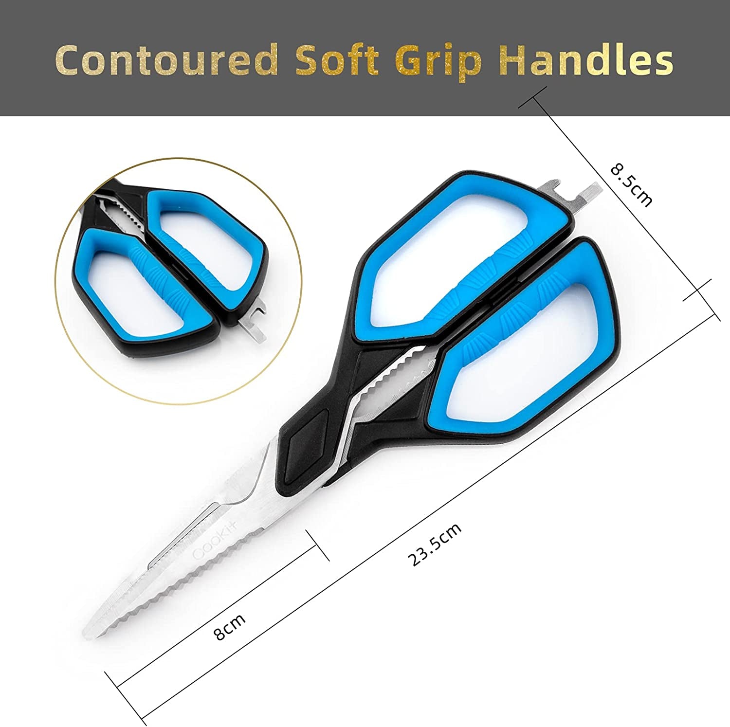 Kitchen Scissors Cookit Kitchen Shears Heavy Duty Stainless Steel Chef Shears Utility Come Apart Food Shears for Chicken Poultry Fish Meat Vegetables