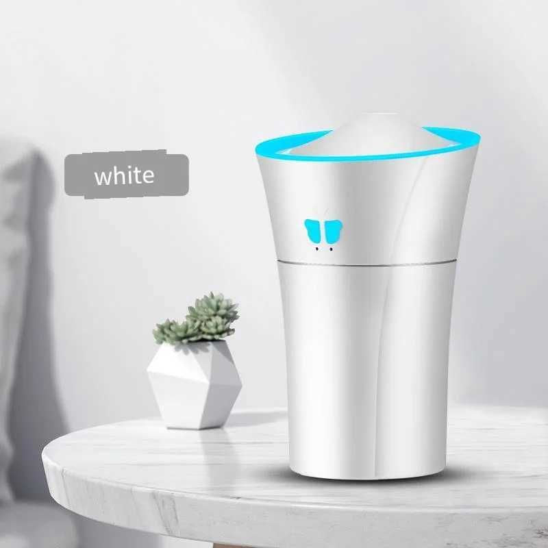 Humidifiers Household Air Humidifier Purifier LED Seven Color Ambient Light Decoration Bedroom Office Car Flame Aroma Diffuser 900ML Y240628