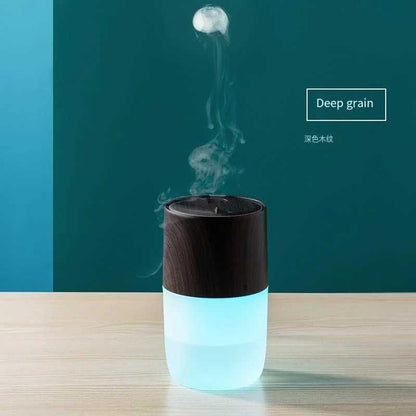 Humidifiers Household Air Humidifier Purifier LED Seven Color Ambient Light Decoration Bedroom Office Car Flame Aroma Diffuser 900ML Y240628