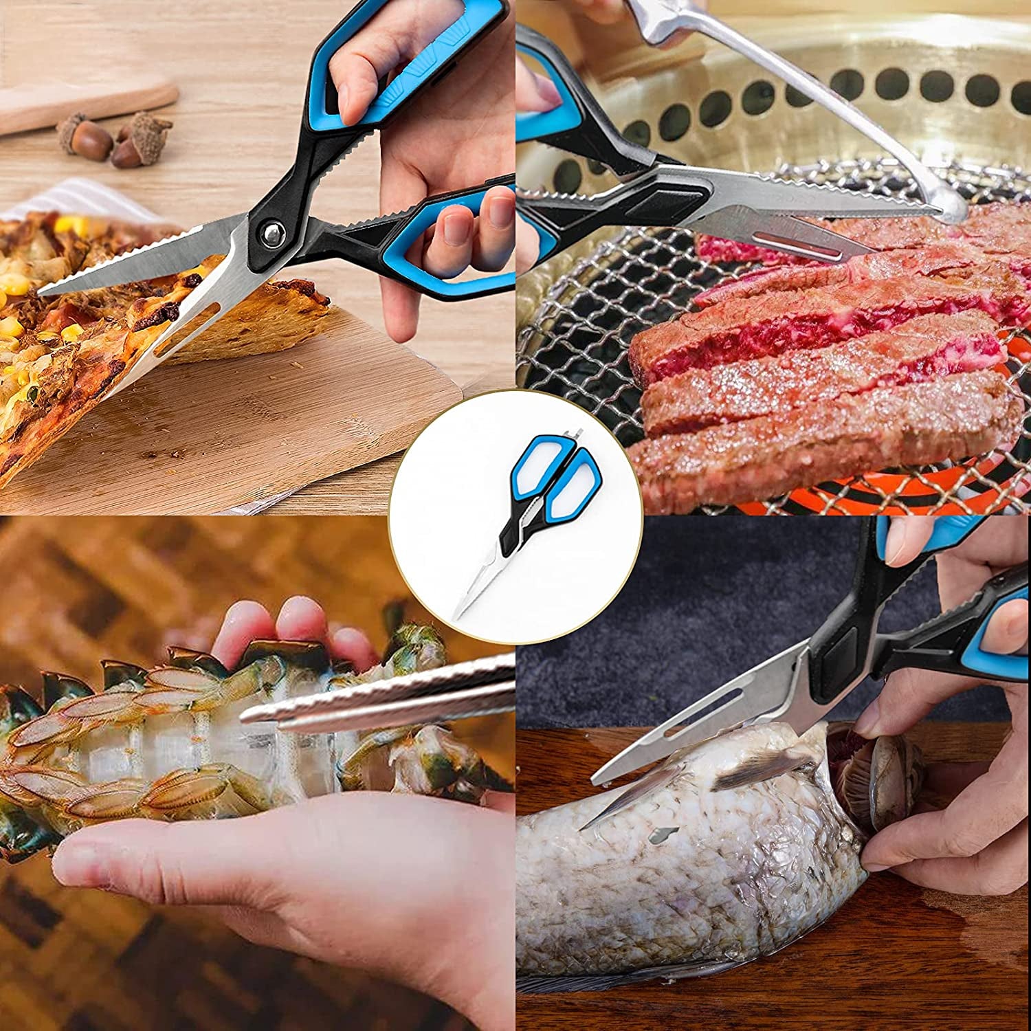 Kitchen Scissors Cookit Kitchen Shears Heavy Duty Stainless Steel Chef Shears Utility Come Apart Food Shears for Chicken Poultry Fish Meat Vegetables