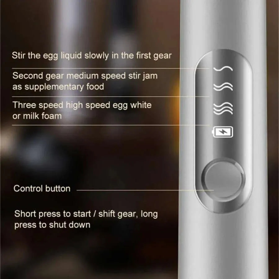 Electric Egg 2 in 1 Beater Whisk Coffee Mixer USB Rechargeable Double Head Milk Frothers Baking Stirrer Kitchen Tools Gadgets