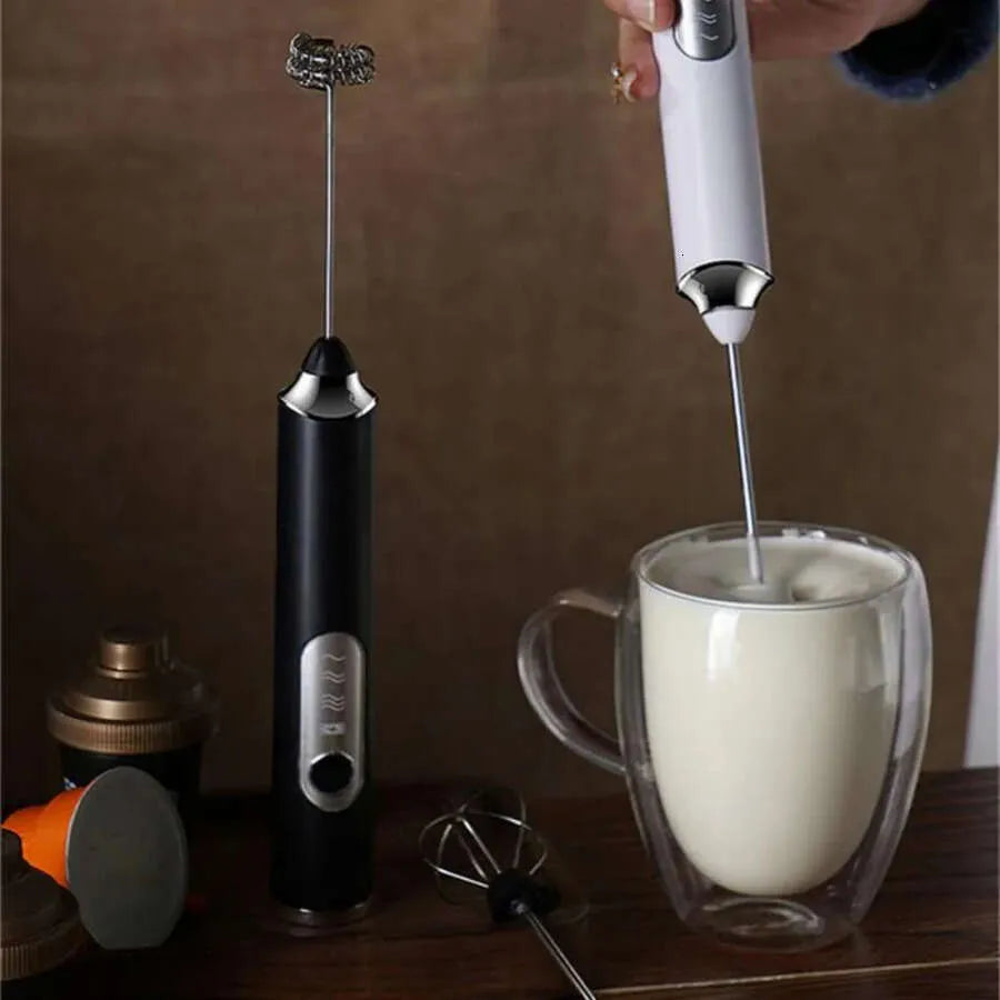Electric Egg 2 in 1 Beater Whisk Coffee Mixer USB Rechargeable Double Head Milk Frothers Baking Stirrer Kitchen Tools Gadgets