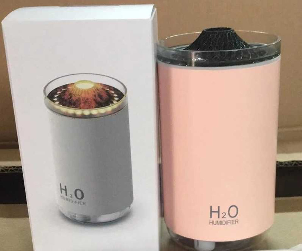 Humidifiers Household Air Humidifier Purifier LED Seven Color Ambient Light Decoration Bedroom Office Car Flame Aroma Diffuser 900ML Y240628