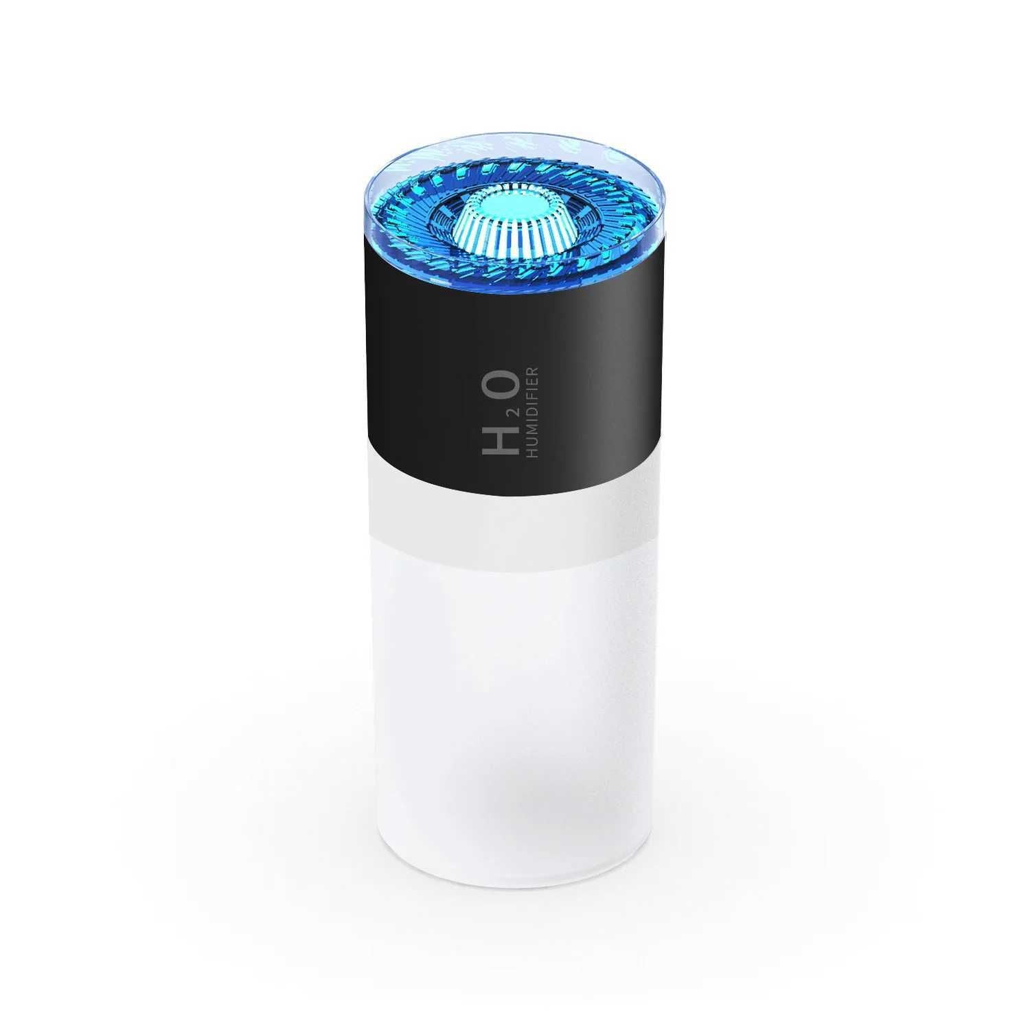 Humidifiers Household Air Humidifier Purifier LED Seven Color Ambient Light Decoration Bedroom Office Car Flame Aroma Diffuser 900ML Y240628