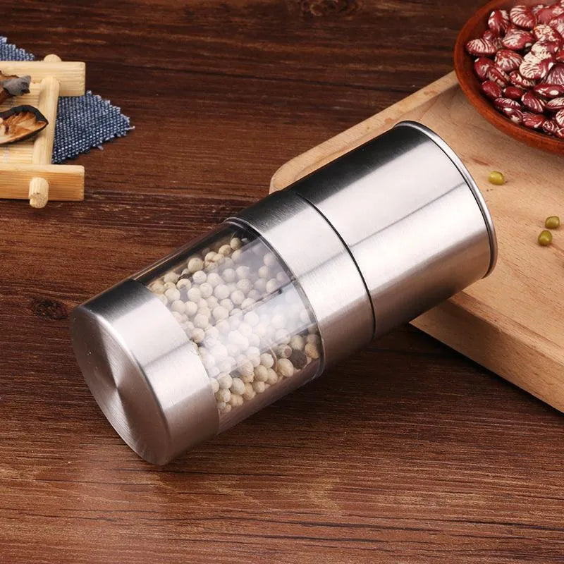 Manual Pepper Mill Salt Shakers One-Handed Pepper Grinder Stainless Steel Spice Sauce Grinders Stick Kitchen Tools