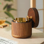 New Chinese Style Ashtray with Cover Solid Wood