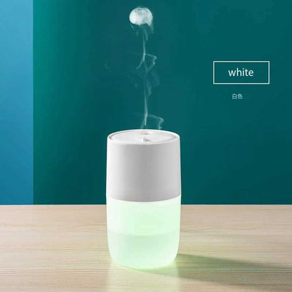 Humidifiers Household Air Humidifier Purifier LED Seven Color Ambient Light Decoration Bedroom Office Car Flame Aroma Diffuser 900ML Y240628
