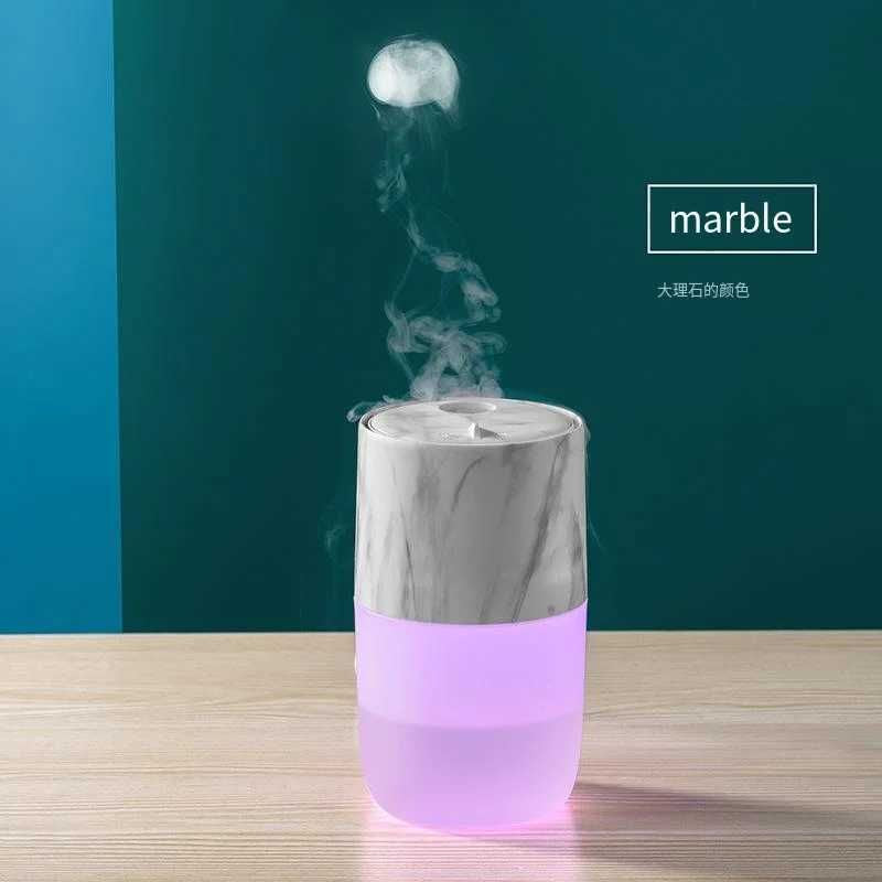 Humidifiers Household Air Humidifier Purifier LED Seven Color Ambient Light Decoration Bedroom Office Car Flame Aroma Diffuser 900ML Y240628