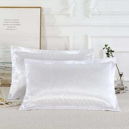 Pure Color Silk Single Pillow Case