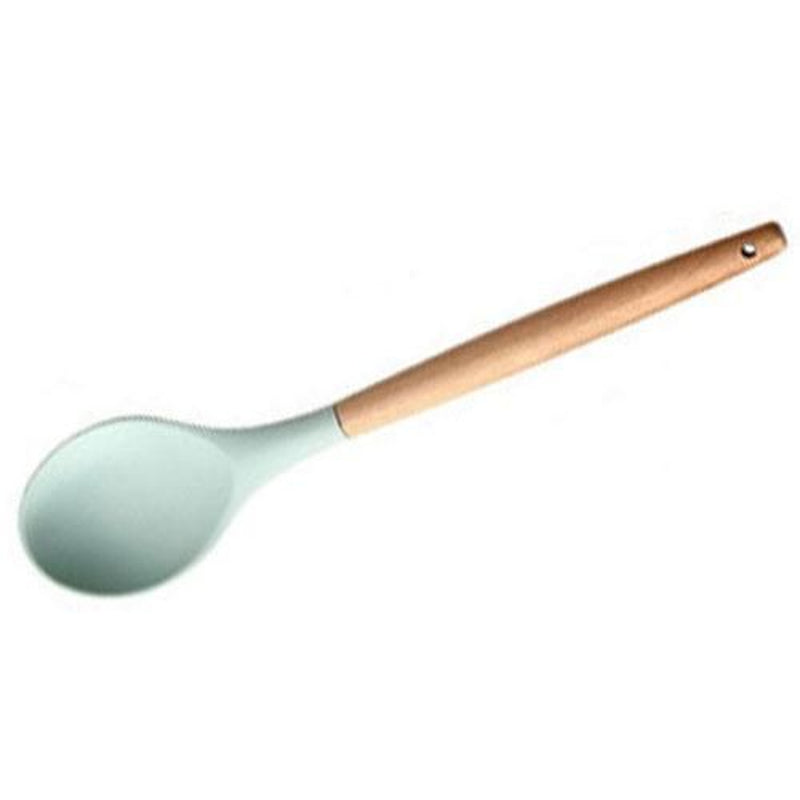 Silicone Kitchenware Set with Wooden Handle Nonstick Spoon Scoop Spatula Tongs Utensilios De Cocina Kitchen Utensils Tool