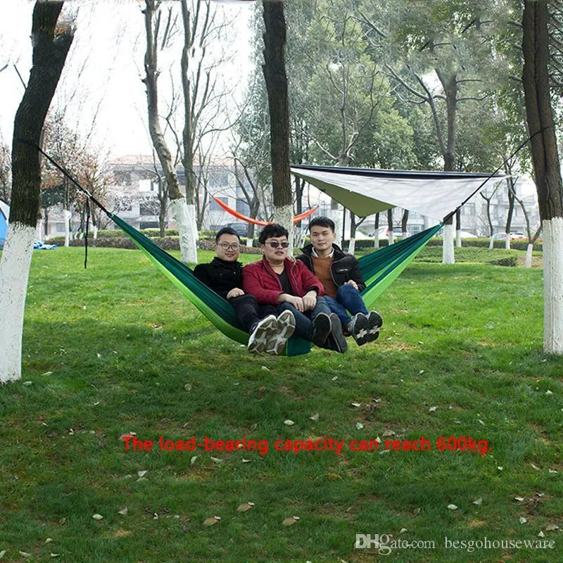 44 Colors 106*55 Inch Outdoor Parachute Hammock Tent Foldable Camping Swing Hanging Bed Nylon Cloth Hammocks Swing Bed with Ropes Carabiners