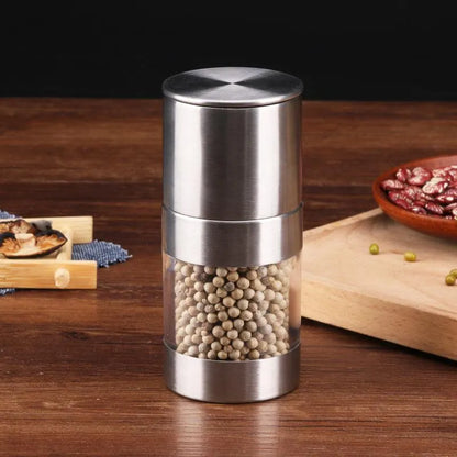 Manual Pepper Mill Salt Shakers One-Handed Pepper Grinder Stainless Steel Spice Sauce Grinders Stick Kitchen Tools