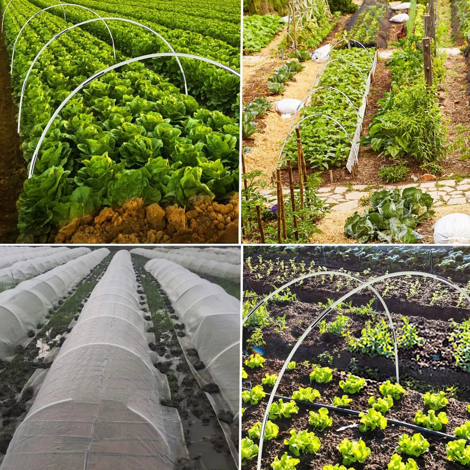 30Pcs Garden Hoops for Netting Tunnel, Garden Hoops Greenhouse Frame Flexible Tunnel Arch Crop Protection Hoops for Raised Beds